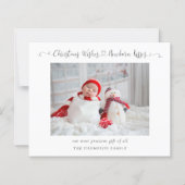 バジェット生まれたばかりのクリスマスフォト統計ホリデーカード (正面)