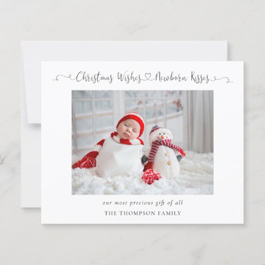 バジェット生まれたばかりのクリスマスフォト統計ホリデーカード (正面)