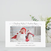 バジェット生まれたばかりのクリスマス統計フォトホリデーカード (スタンド正面)