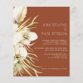 バジェット白フローラモダンボー結婚式招待状 チラシ (正面)