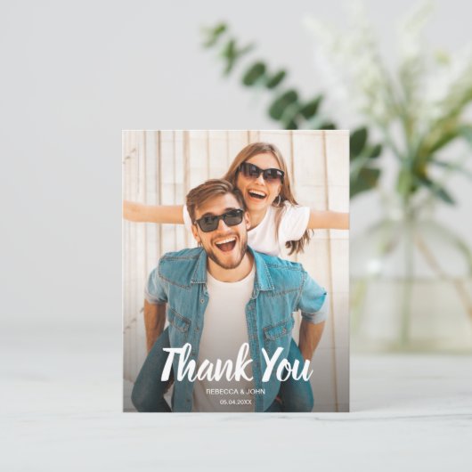 バジェット白文字結婚の写真ありがとうご注意 (スタンド正面)