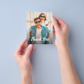 バジェット白文字結婚の写真ありがとうご注意 チラシ (手)