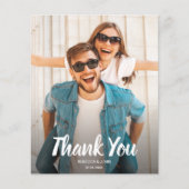 バジェット白文字結婚の写真ありがとうご注意 チラシ (正面)