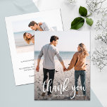 バジェット白文字結婚の写真ありがとう チラシ<br><div class="desc">4.5インチx 5.6インチの薄型紙手頃は、写真、言葉ありがとう、あなたの名前とシックなレタリングでの日付をバックにお礼のメモを備えている。80ポンド紙と3サイズの選択。**封筒は含まれていない。画面に表示される内容が印刷されるので、注文をカートに追加する前に注文を再確認する。ライブデザインサービス救済は、必要なデザインレイアウトをもし使用できる。</div>