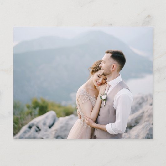 バジェット白花模様写真結婚の感謝 (裏面)