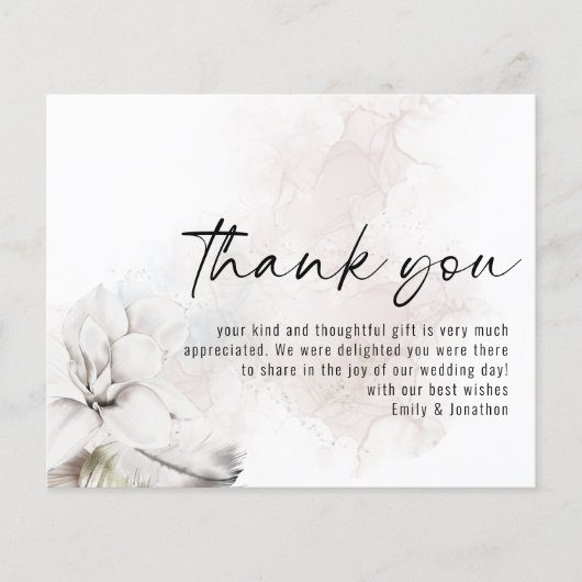 バジェット白花模様写真結婚の感謝 (正面)