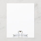 バジェット白鳥カップル白結婚式招待状 (裏面)