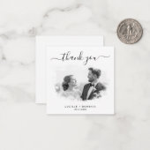 バジェット白黒カップルポートレートありがとう ノートカード (正面/裏面インサイチュ)