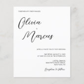 バジェット白黒シックなスクリプトウェディングパーティー (正面)