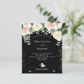 バジェット白黒ピンク花模様ス結婚シルバー (スタンド正面)