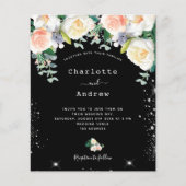 バジェット白黒ピンク花模様ス結婚シルバー