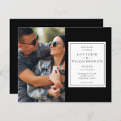 バジェット白黒フォト結婚式招待状 (正面/裏面)