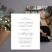 バジェット白黒フォト結婚式招待状