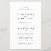 バジェット白黒フォト結婚式招待状 チラシ (正面)