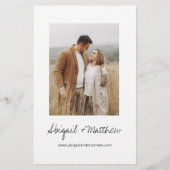 バジェット白黒ボホシンプル結婚式招待状 (裏面)