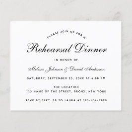 バジェット白黒ミニマリストリハーサルディナー