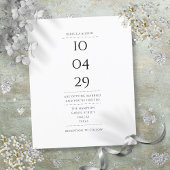 バジェット白黒日付結婚式招待状