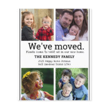 バジェット白黒4フォトコラージュ移動カード