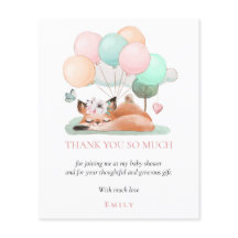 バジェット睡眠キツネピンクベビーシャワーありがとう