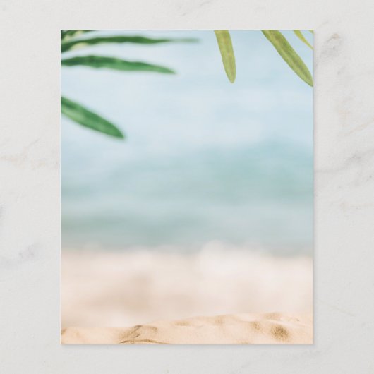 バジェット砂と海のビーチ写真クリスマスカード (裏面)