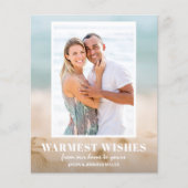 バジェット砂と海のビーチ写真クリスマスカード (正面)