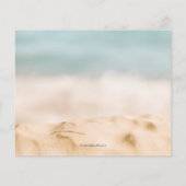 バジェット砂と海のビーチ写真クリスマスカード (裏面)