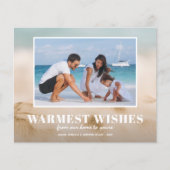 バジェット砂と海のビーチ写真クリスマスカード (正面)