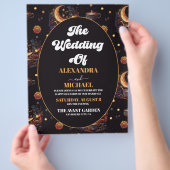 バジェット神秘的な黒金ゴールド天結婚星 チラシ (手)