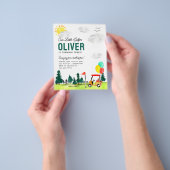 バジェット私たちのリトルゴルファーのカートクラブゴルフ誕生日 チラシ (手)