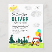 バジェット私たちのリトルゴルファーのカートクラブゴルフ誕生日 チラシ (正面)