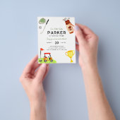 バジェット私たちのリトルゴルファーバッグカートゴルフ誕生日 チラシ (手)