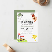 バジェット私たちのリトルゴルファーバッグカートゴルフ誕生日 ノートカード (正面/裏面インサイチュ)