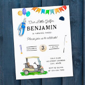 バジェット私たちのリトルゴルファー緑のキッズゴルフ誕生日 チラシ