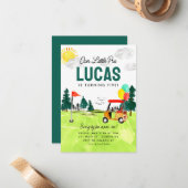 バジェット私たちのリトルプロパルティーキッズゴルフ誕生日 ノートカード (正面/裏面インサイチュ)