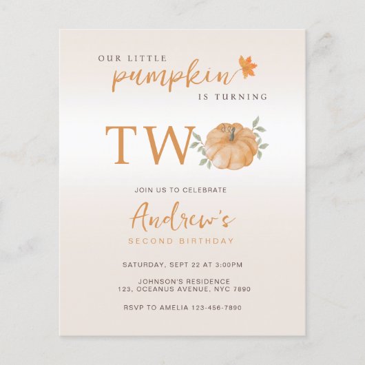 バジェット私たちの小さなカボチャ秋第2の2番目の誕生日 (正面)