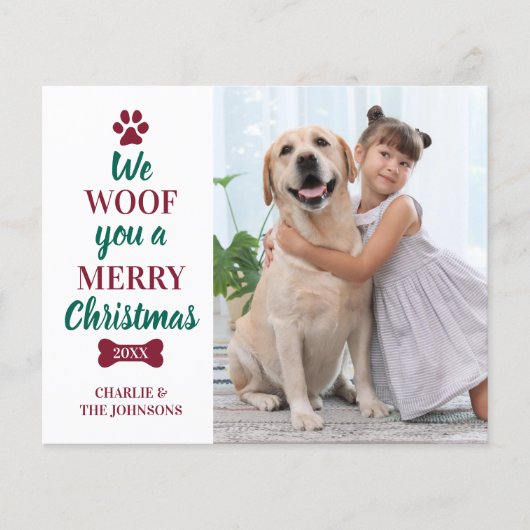 バジェット私たちはあなたを楽しいクリスマスのペットのフォトカード (正面)