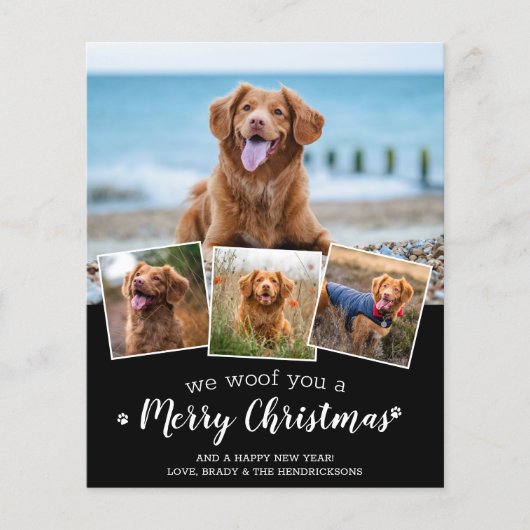 バジェット私たちはあなたを楽しいクリスマスのペットのフォトカード (正面)