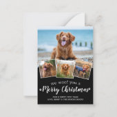 バジェット私たちはあなたを楽しいクリスマス犬のペット写真 ノートカード (正面)