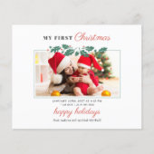 バジェット私の最初のクリスマスベビー誕生フォトホリデー (正面)