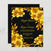 バジェット秋のロマンス金ゴールド黄色のフローラ幾何学的 (正面/裏面)