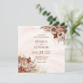 バジェット秋の水の色のフローラ結婚ズ 招待状 (スタンド正面)