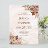 バジェット秋の水の色のフローラ結婚ズ 招待状 (スタンド正面)