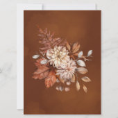 バジェット秋の水の色のフローラ結婚ズ 招待状 (裏面)