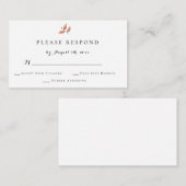 バジェット秋の水カラー秋の結婚式RSVPカード ノートカード (正面/裏面)