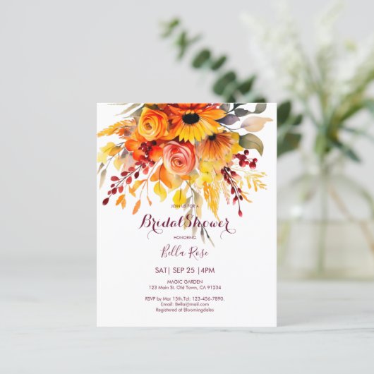 バジェット秋の花の葉のブライダルシャワー (スタンド正面)