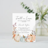 バジェット秋インラブカボチャブライダルシャワー招待状 (スタンド正面)