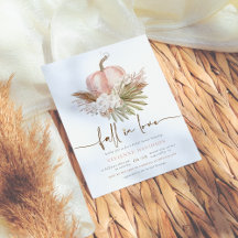 バジェット秋インラブピンクパンプキンブライダルシャワー