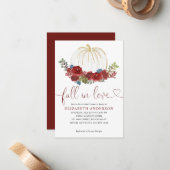 バジェット秋インラブブルガンディパンプキンブライダルシャワー ノートカード (正面/裏面インサイチュ)