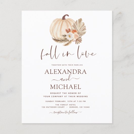 バジェット秋イン結婚ラブズパンパスグラスパンプキン チラシ (正面)