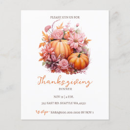 バジェット秋カボンプキンスサンクスギビング招待状